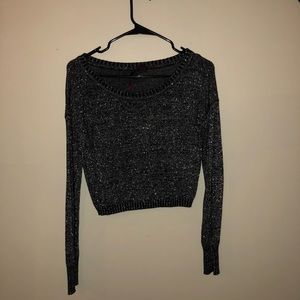 Black and sliver crop top sweater